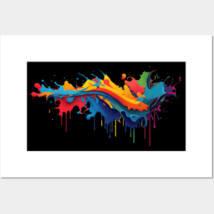 Colorful paint 3d splash. Isolated element on the  transparent background. Posters and Art